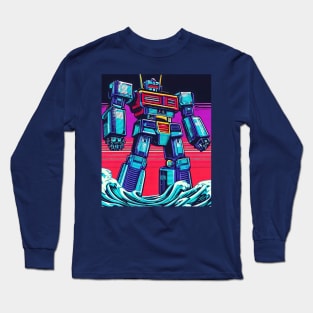 Cybernetic Confrontation: A Retro Tribute Long Sleeve T-Shirt